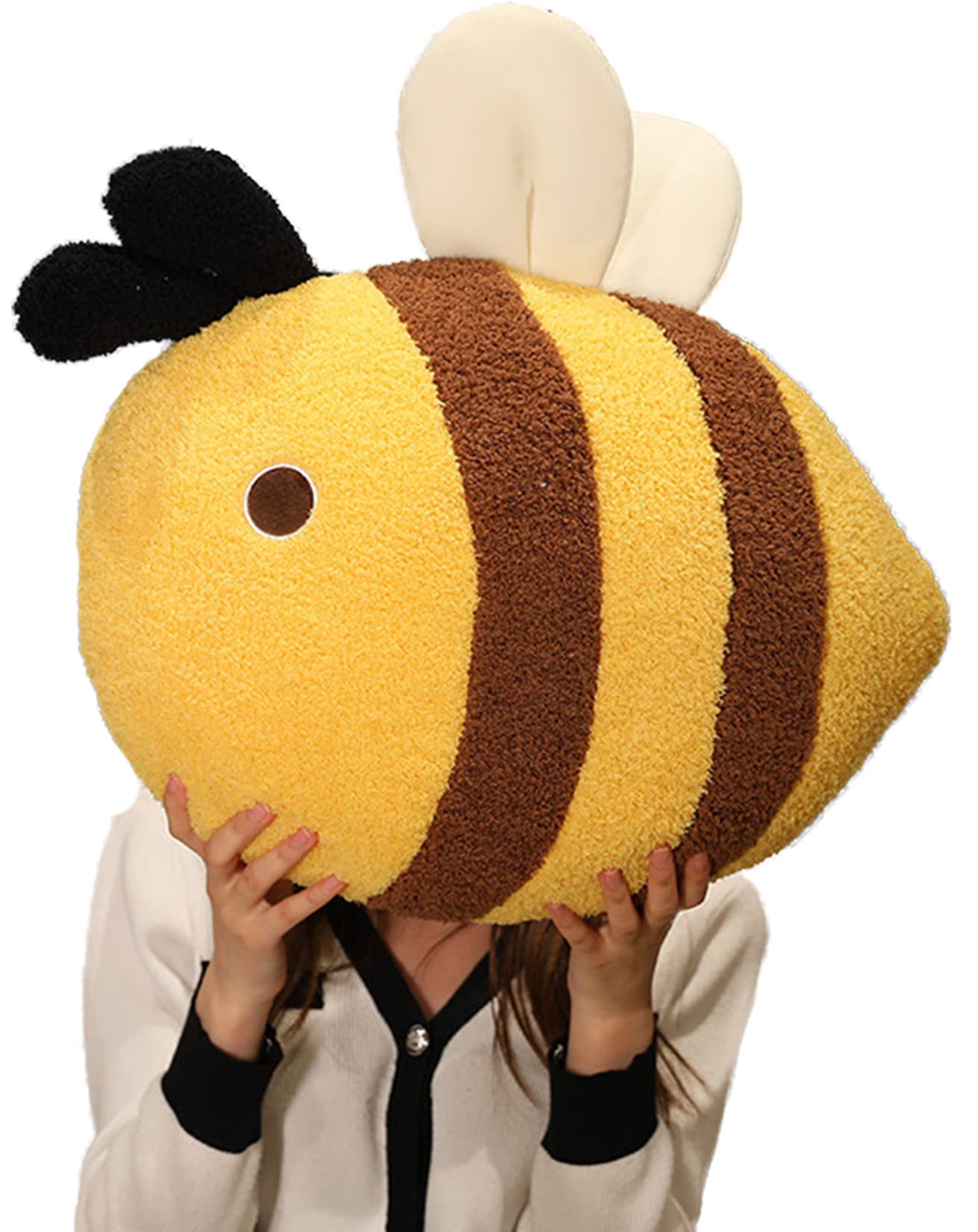 TONGSONG Cute Plush Bee Stuffed Animal Pillow - Kawaii Soft Bumble Bee Hugging Toy - Honeybee Plush Gift for Kids Home Decor