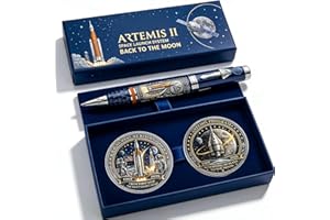 Artemis Ii Back to The Moon Mission Commemorative Pen with Coin Gift Set, 2026 Back to The Moon Space Special Edition Pen, Ro