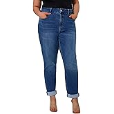 POTADY Women's Plus Size Jeans High Rise Skinny Stretchy Jean with Pockets Tummy Control Denim Pants Trendy