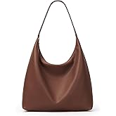 KALIDI Casual Tote Bag Vegan Leather Hobo Zipper Work Bag Weekender Shoulder for Women Shoulder Travel Purse