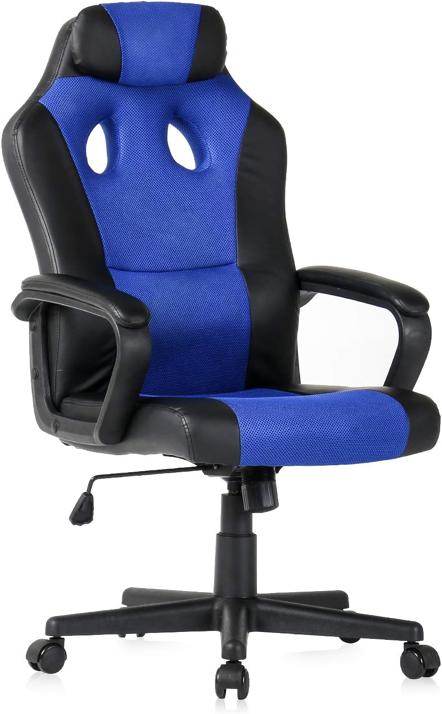 SEATZONE High-back Executive Swivel Office Chair, Adjustable Gaming Chair with Folding Armrest, Racing Car Style Bucket Seat Computer Chair for Working, Studying, E-sports Use, Orange and Black