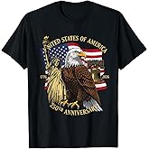 250 Years 1776-2026 250th Birthday Eagle Liberty Bell T-Shirt