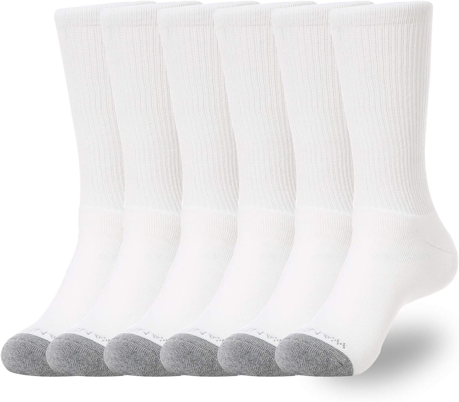 WANDER Men's Cushion Crew Socks 6 Pairs Athletic Running 8-13/12-15 Socks Men Cotton Sport Wicking Work