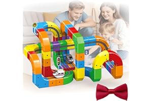 Magical Track Train, USB Rechargeable 3D Building Tracks Set with Cube Rails, LED Train Car, Traffic Signs, Creative STEM Con