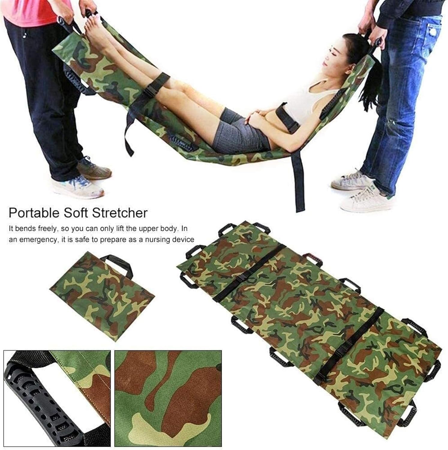 Home Household Medical Stretcher with Handbag Thickened Bloomma Emergency EMS Patient Mover Portable Transport Unit, Canvas 12 Handles3 Color (Size : B): Home & Kitchen