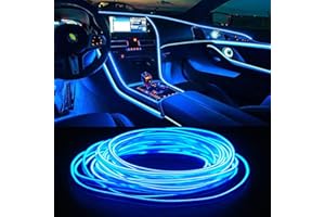 JAIZAIWJ USB EL Wire Car LED Interior Strip Light 3M/10FT 5V Auto Neon Wire Lights with 6mm Sewing Edge Glowing Electroluminescent Ambient Lighting Kits for Car, Garden, Decorations，Party(Blue)