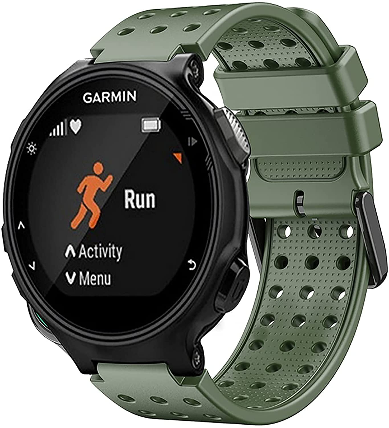 Shieranlee Watch Band Compatible with Garmin Forerunner 220/230/235/620/630/735XT/235lite/Approach S20/S5/S6 - Silicone Watchbands - Black - Unisex Adult