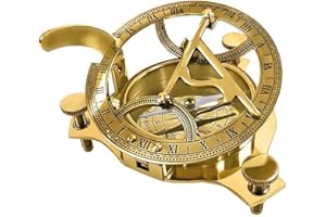 THORINSTRUMENTS (with device) 3.5" Sundial Compass - Solid Brass Sun Dial