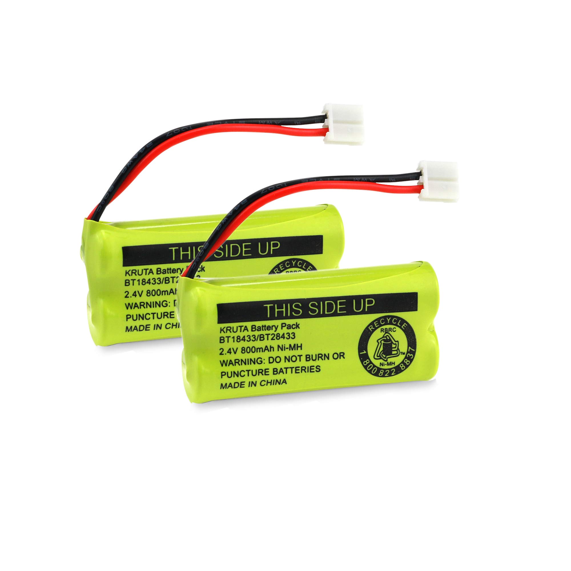 Photo 1 of Kruta BT18433/BT28433 BT184342 BT284342 BT1011 BT-1011 800mAh 2.4V Replacement Cordless Phone Battery Compatible with CS6209 CS6219 CS6229 DS6151 89-1330-01-00 CPH-515D