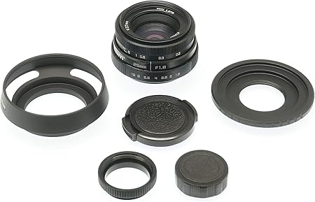 25mm F1 8 Manual Focus Lens Kit With Lens Hood For Amazon Co Uk Camera Photo
