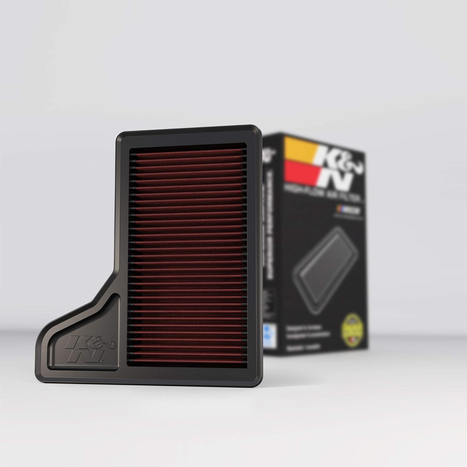 K&N 33-5029 Replacement air filter compatible with Ford Mustang,Heather,Red,2.3, 3.7 / Mustang GT 5.0 2015-2017