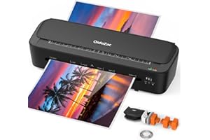 OIDOZAC 11-in-1 Laminator with 36 Laminating Sheets, A4/Letter Size Desktop Thermal Laminator Machine with 2 Temperature Mod, Built-in Paper Trimmer and 3 Cutter Heads – Ideal for Office School Busin, Black