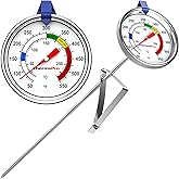 ThermoPro Candy Thermometer with Pot Clip, 9“ Long Probe Deep Fry Oil Thermometer for Frying & Candy Making, Fryer Cooking Th