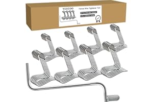 YUUCOO 40 Pcs Fence Wire Tightener with Tighteners Handle, Fence Wire Tensioner, Barb Wire Fence Tools, Fence Wire Tensioning Tool for Fast Tightening Wire Fence