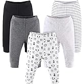 The Peanutshell 5 Pack Baby Boy or Girl Pants Set - 100% Cotton Toddler & Baby Pants, 0-24 Months - Safari Animals