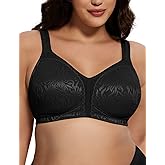 Deyllo Women's Full Coverage Plus Size Comfort Minimizer Bra Wirefree Non Padded