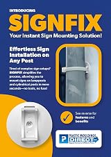 75mm Sign Holder Self-Adhesive Fixing Pack of 2 UK Made White ABS view 2