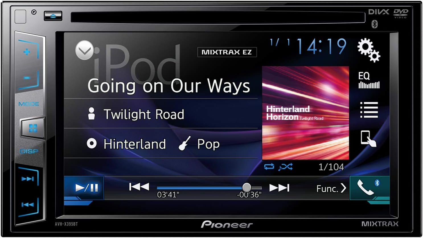 Pioneer AVHX395BT DoubleDIN DVD Multimedia AV Receiver with 6.2 Inch