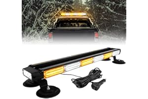 ASPL 26inch 126 LED Rooftop Emergency Strobe Lights Bar Double Side Flashing Safety Warning Traffic Advisor Light Bar Hazard Snow Plow Light for Trucks Vehicles Construction Tow Pickup(Amber/White)