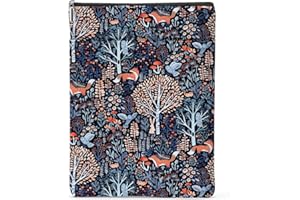 JEILINK Book Sleeve Book Protector Book Pouch Book Lovers Gifts Bookish Gifts Book Cover with Zipper for Hardcover Paperback Washable Forest Fox Printed Gift Bag for Teacher Student Birthday, BookCover