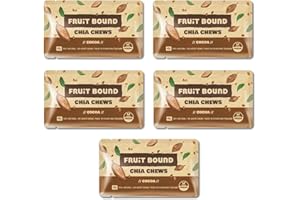 FRUIT BOUND Chia Bars Healthy Snacks Fruit And Chia Seed, Vegan Bars No Added Sugar, Plant Based Snack Bars (5 Count, Cocoa)
