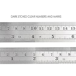 ZZTX Heavy Duty 100% Stainless Steel Ruler Set 12