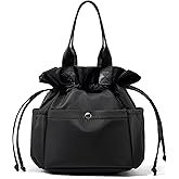 Yarnic Lunch Bag Women Insulated Lunch Bags,Cute Reusable Lunch Box Stain-Resistant Lunchbox with Water Bottle Holder for Adult (black)