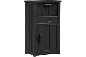 YITAHOME Anti-Theft Outdoor Package Delivery Box with Lockable Secure, Resin Packages Drop Box for Porch, Parcel Drop Storage Boxes Waterproof & Safe for House, Outside, Curbside (Black)