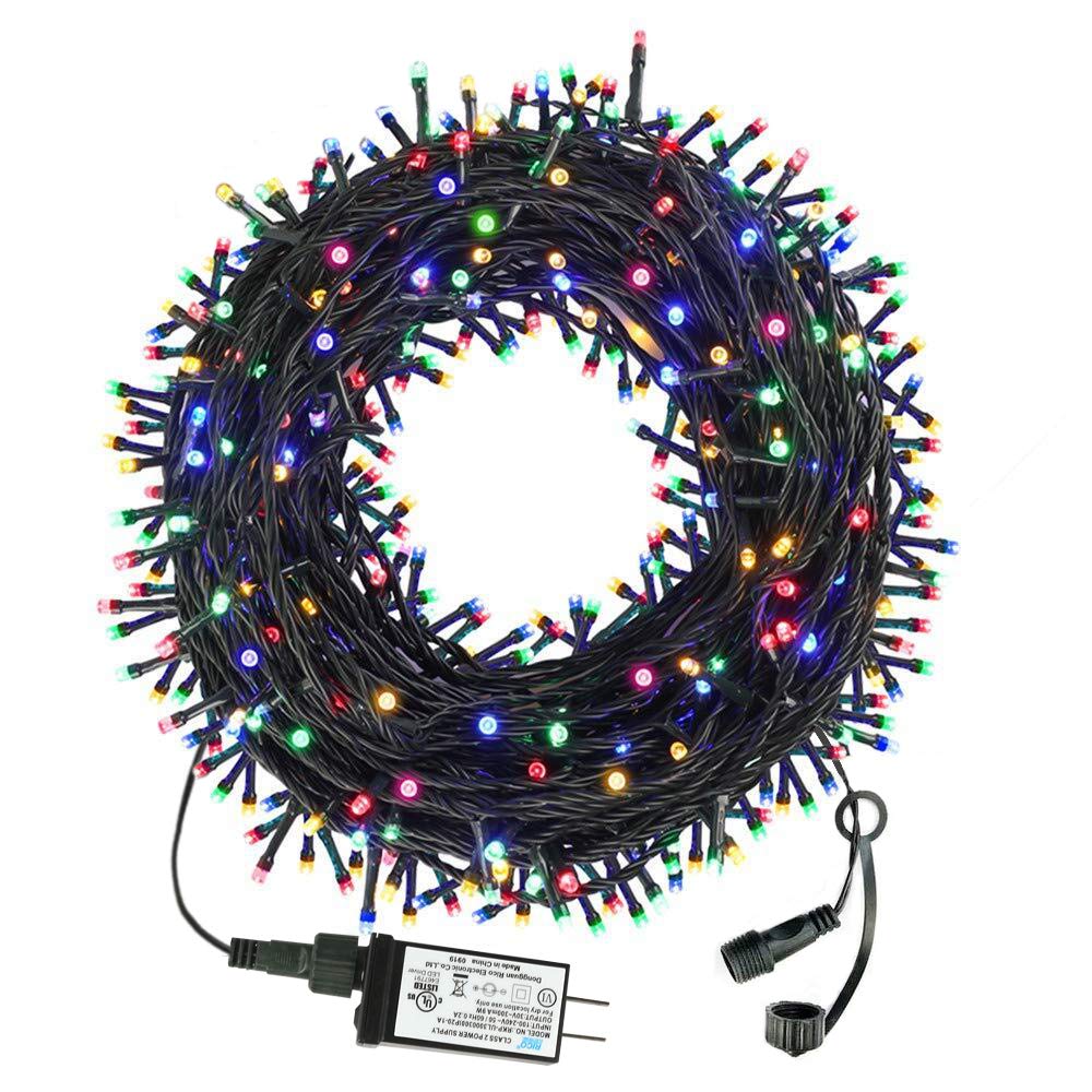 VTECHOLOGY 105FT 300 LED Christmas String Lights Outdoor Indoor Christmas Tree Lights UL Certified 8 Modes End-to End Connectable (Multi Color)