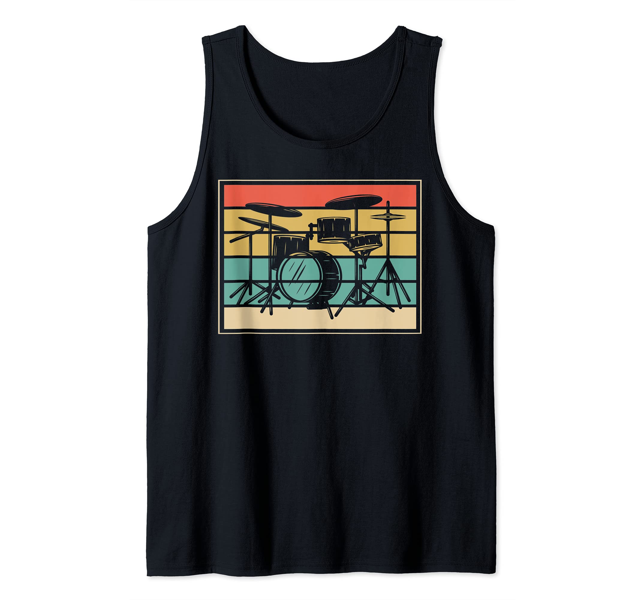 Retro Drum Set Drummer Music Percussion Drums Player Drums Tank Top