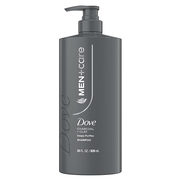 DOVE MEN + CARE SHAMPOO 1 COUNT CHARCOAL + CLAY FOR REAL HAIR THAT POWERS UP HAIR STRENGTH, WITH DEEP PURIFYING BENEFITS, 28 FL OZ