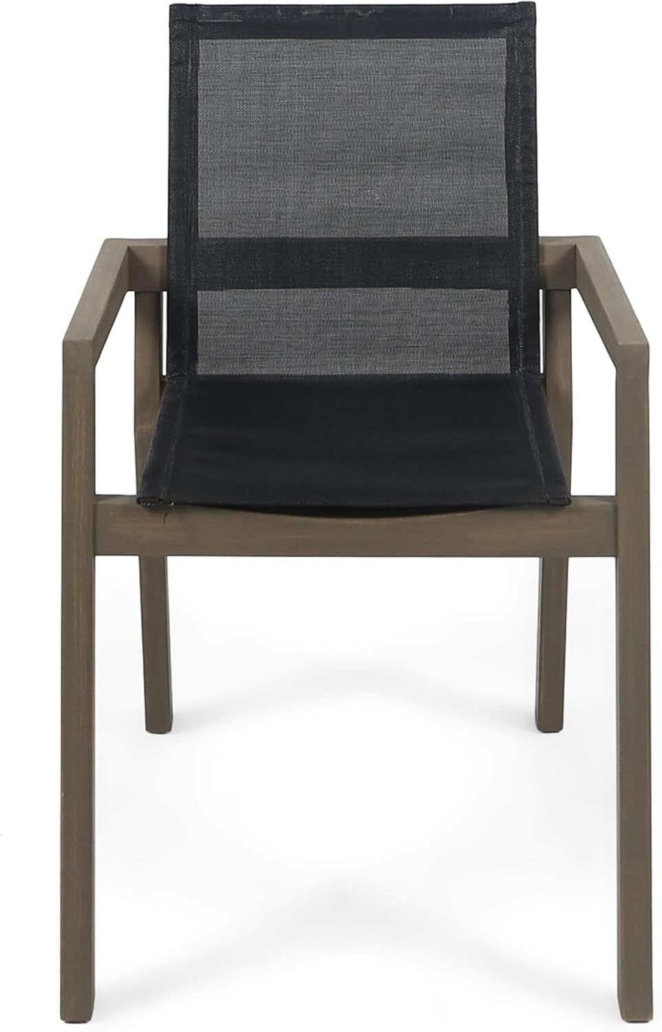 Christopher Knight Home 305156 Jimmy Outdoor Acacia Wood and Mesh Dining Chairs (Set of 2), Gray Finish : Garden & Outdoor