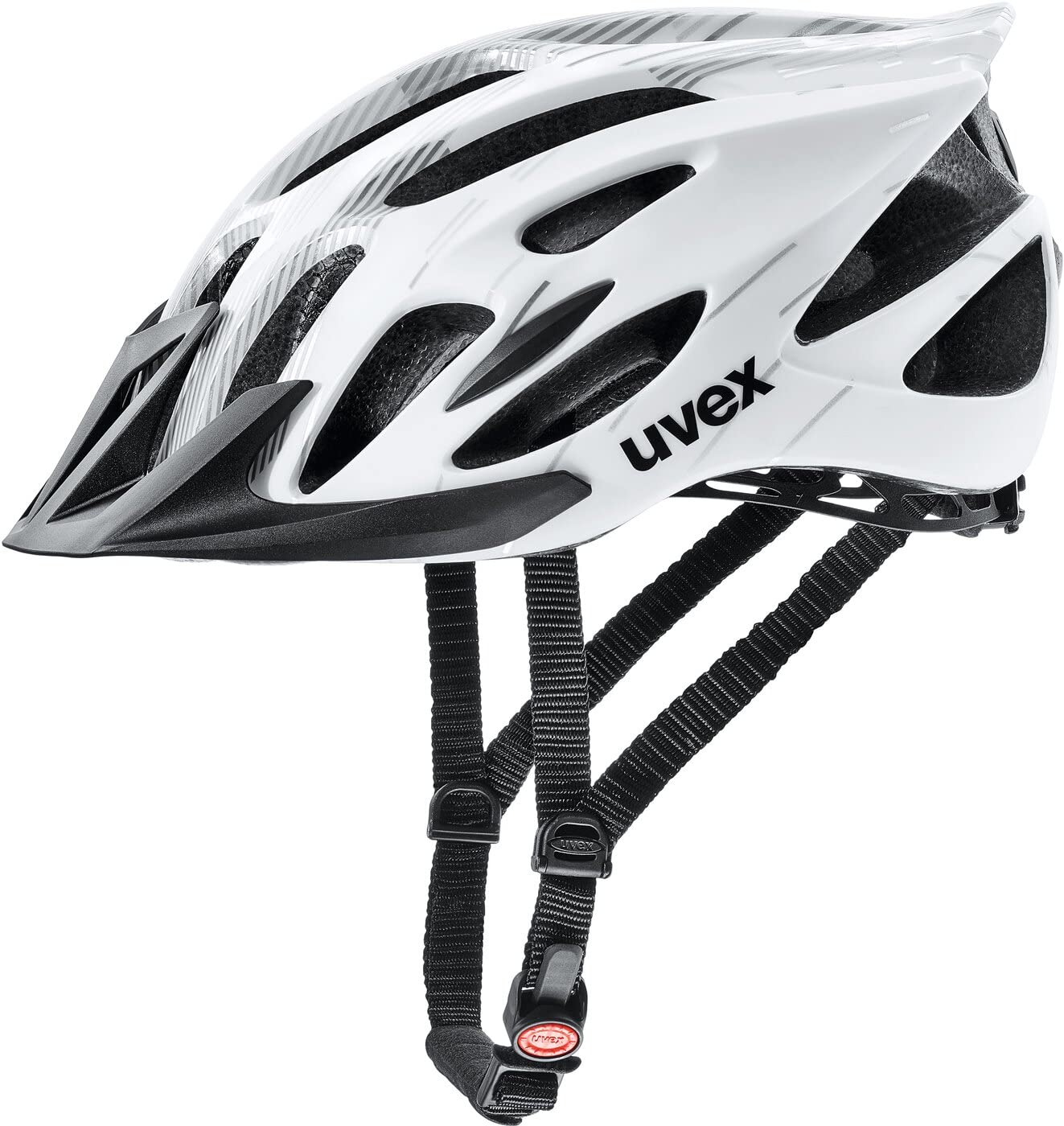 uvex Flash - Lightweight All-Round Bike Helmet for Men & Women - Individual Fit - Washable Interior - White Black - 53-56 cm