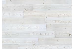 Luxdecor Real Wood Wall Planks for Wall -White Brown Shiplap Boards Easy DIY Peel and Stick on Shiplap Boards 10 Pieces Wall Planks12.5 Sq Ft