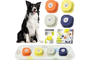 MEWOOFUN Dog Buttons, Dog Buttons Training Words, Recordable Dog Talking Buttons Set, Dog Buttons for Communication Starter P