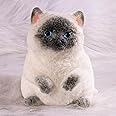 Big Taba Squishy Cat, Handmade Large Cat Taba Toys, Stress Relief, Funny, Cute Soft Cat Squishy Stress Toy Gifts.(Medium Siamese Cat)