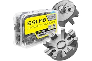 SOLM8 24 Maxx Grip Golf Shoe Spikes Replacement Metal Screw Threading Dia ¼ Inch or 6mm Easy to Install on Golf & Cricket Spike Shoes (Spanner Included)