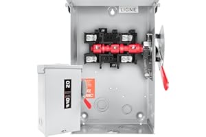 MUJURUR 60 Amp Disconnect Switch Box,2 Pole Safety Switch,Non-Fusible,Indoor&Outdoor,Meeting NEMA 3R Standards,Galvanized Steel，Anti Corrosion and Rust Prevention,10-Year Warranty