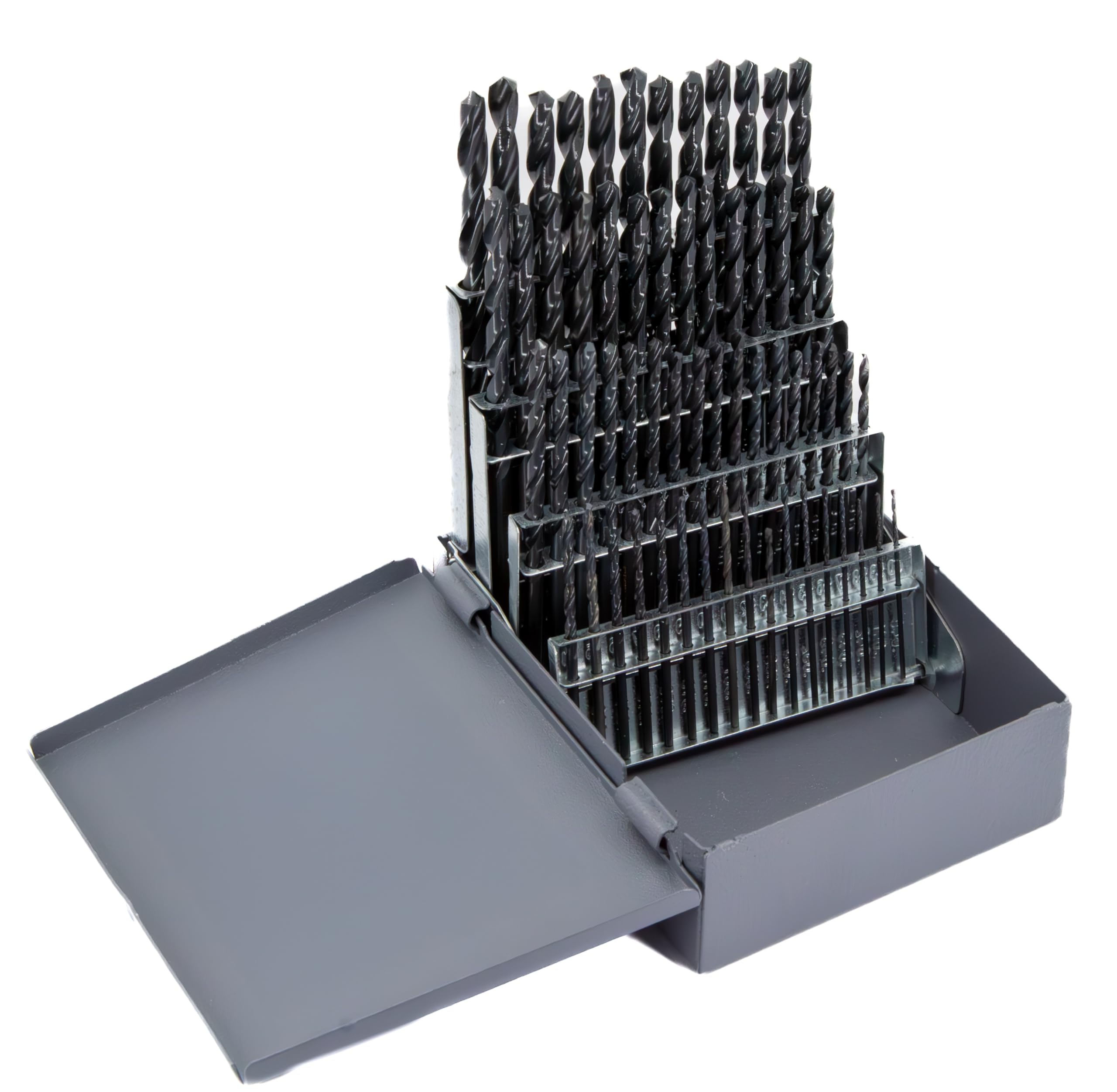 Drill America 60 Piece High Speed Steel Screw Machine (Stub) Drill Bit Set (Wire Sizes: #1 - #60), DWDST Series
