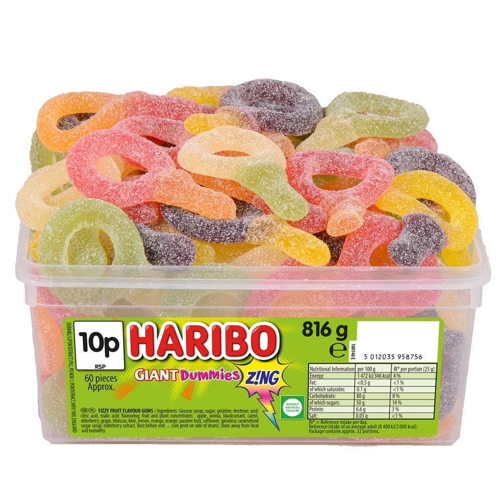 Haribo Giant Dummies Zing Tub 816G Amazon.co.uk Grocery