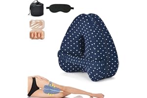 GDSAFS Leg Alignment Pillow, Alignment Pillow - Relieve Hip Pain & Sciatica, Leg Support Cushion for Side Sleeper with Strap (Navy)