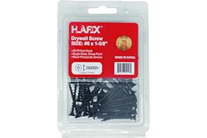 LLAMA HLAFIX Fastener 6x1-5/8 Drywall Screws 70pcs in Blister Package, Black Phosphate, Phillips Bugle Head Coarse Thread Sharp 6 x 1-5/8”