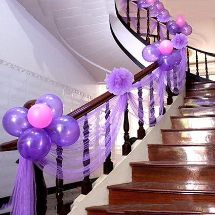 Leoie 2pcs 10Y Yarn Crystal Tulle Organza Sheer Gauze Element for Birthday Party DIY Dress Wedding Decor