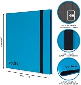 Vault X 12 Pocket Strap Binder 480 Cards Blue 20 Pages Standard view 2