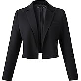 Beninos Womens Casual Blazers Open Front Cropped Blazer Jacket