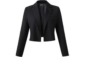 Beninos Womens Long Sleeve Open Front Cropped Blazer Jacket