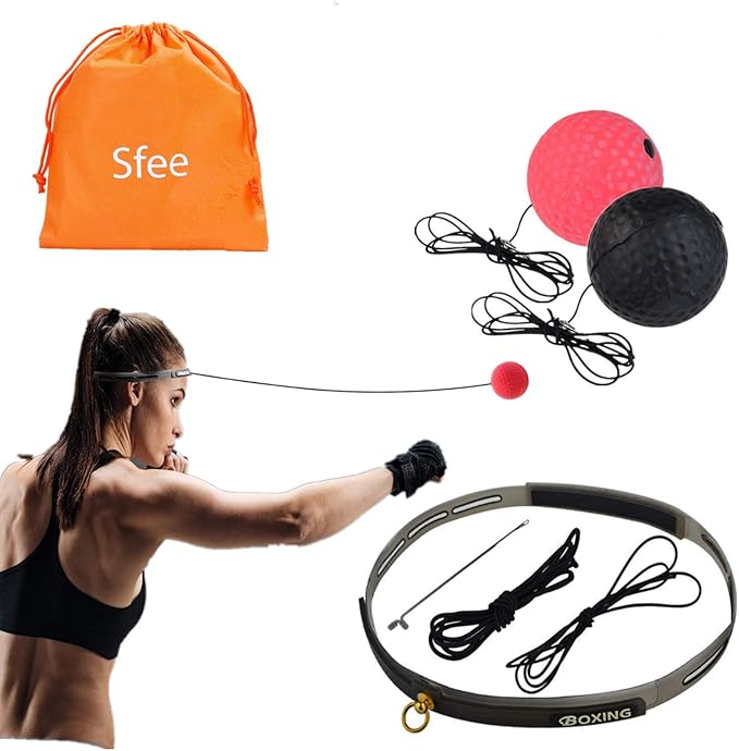 Sfee Boxing Reflex Ball Set, 2 Training Difficulty Levels Box Ball with