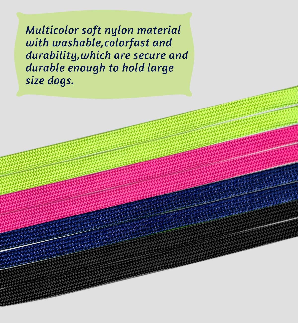 Periflowin Dog Grooming Loop - Heavy Duty Nylon Pet Bathing Tether Straps - 4 Pack, pale green, 4 Count (Pack of 1) - Image 5