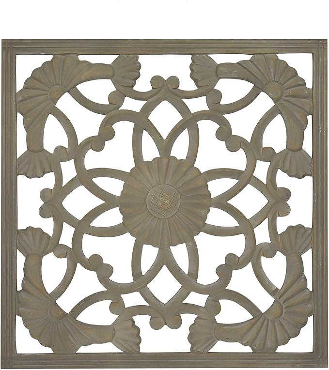 Fetco Home Décor Jayda Grey Square Medallion
