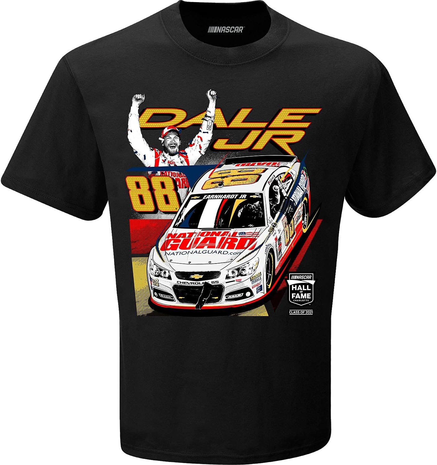 Checkered Flag Sports Dale Earnhardt Jr. Hall of Fame Class of 2021 Inductee Men's T-Shirt : Clothing